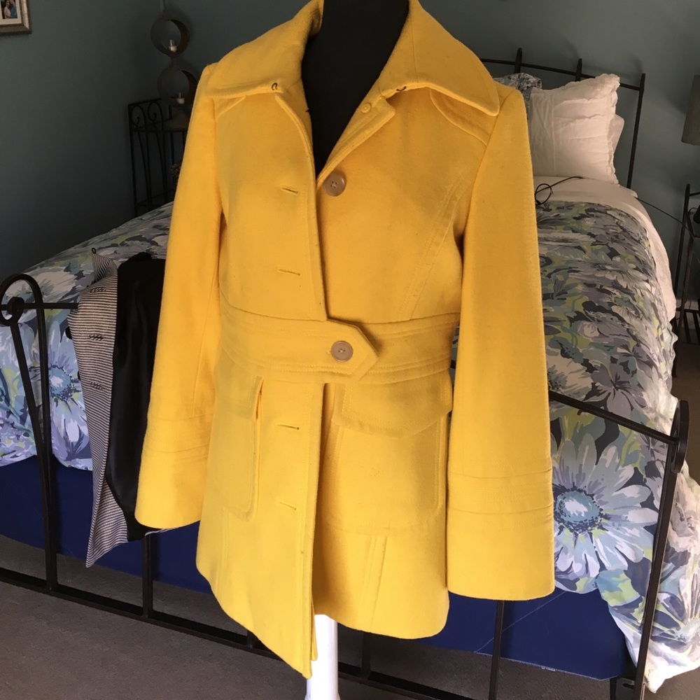 J. Crew Yellow Wool Peacoat